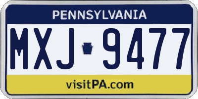 PA license plate MXJ9477