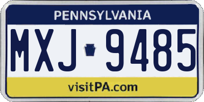 PA license plate MXJ9485