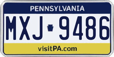 PA license plate MXJ9486