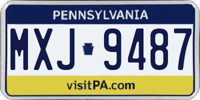 PA license plate MXJ9487