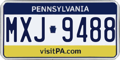 PA license plate MXJ9488