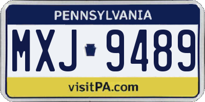 PA license plate MXJ9489