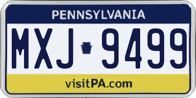 PA license plate MXJ9499