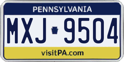 PA license plate MXJ9504