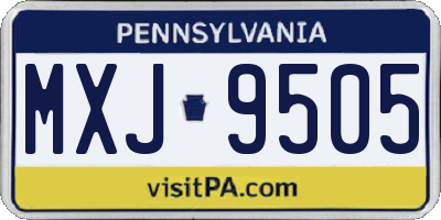 PA license plate MXJ9505