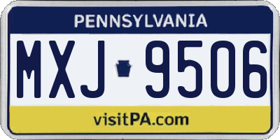 PA license plate MXJ9506