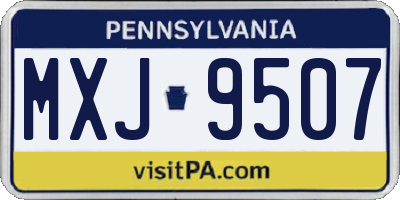 PA license plate MXJ9507
