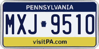 PA license plate MXJ9510