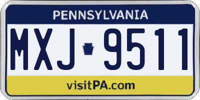 PA license plate MXJ9511