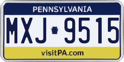 PA license plate MXJ9515