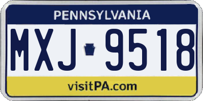PA license plate MXJ9518