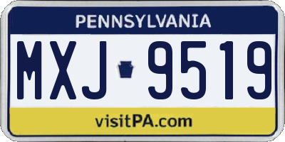 PA license plate MXJ9519