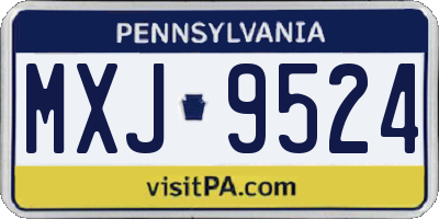 PA license plate MXJ9524