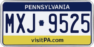 PA license plate MXJ9525