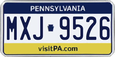PA license plate MXJ9526