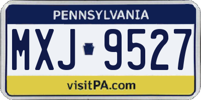 PA license plate MXJ9527