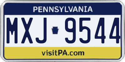 PA license plate MXJ9544