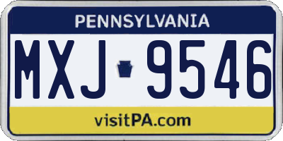 PA license plate MXJ9546