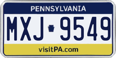 PA license plate MXJ9549