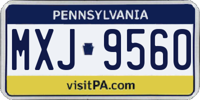 PA license plate MXJ9560