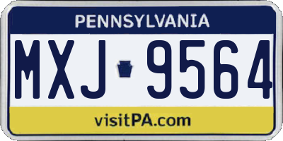 PA license plate MXJ9564
