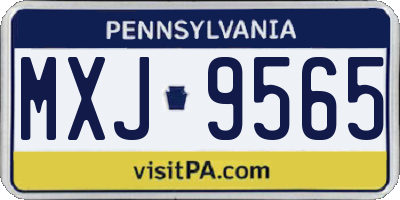 PA license plate MXJ9565