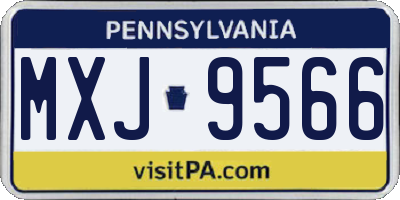 PA license plate MXJ9566
