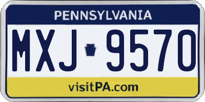 PA license plate MXJ9570