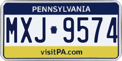 PA license plate MXJ9574