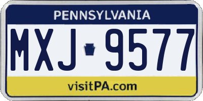 PA license plate MXJ9577