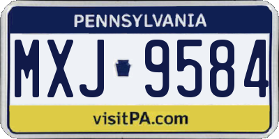 PA license plate MXJ9584