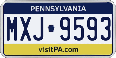 PA license plate MXJ9593