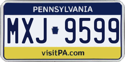 PA license plate MXJ9599