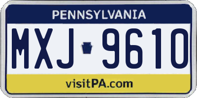 PA license plate MXJ9610