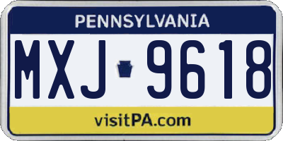 PA license plate MXJ9618
