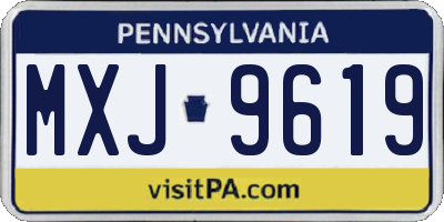 PA license plate MXJ9619
