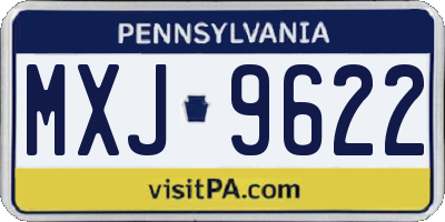 PA license plate MXJ9622