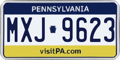 PA license plate MXJ9623