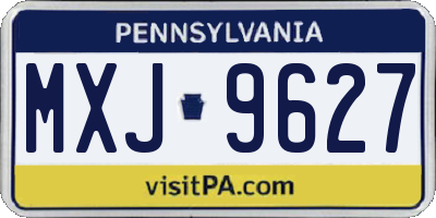 PA license plate MXJ9627