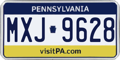 PA license plate MXJ9628