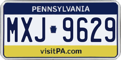 PA license plate MXJ9629
