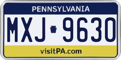 PA license plate MXJ9630