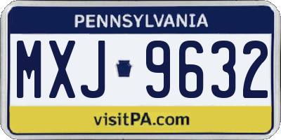 PA license plate MXJ9632