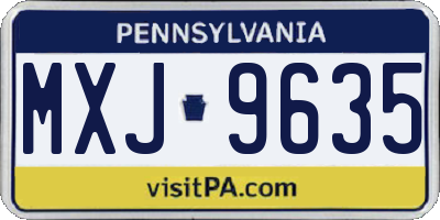 PA license plate MXJ9635
