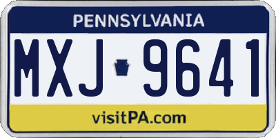 PA license plate MXJ9641