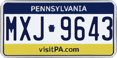 PA license plate MXJ9643