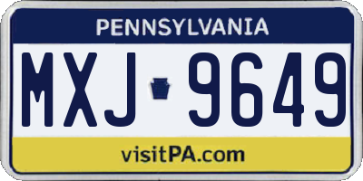 PA license plate MXJ9649