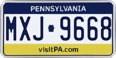 PA license plate MXJ9668