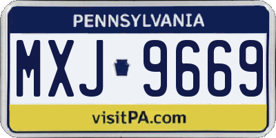 PA license plate MXJ9669