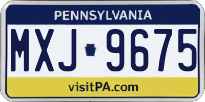 PA license plate MXJ9675